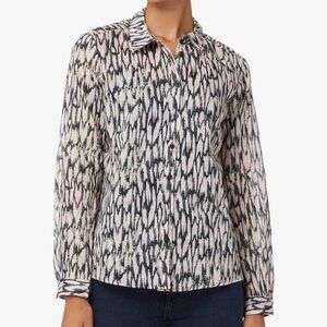 Scotch and Soda All Over Printed Button Front Blouse Top Size S Preppy Academia